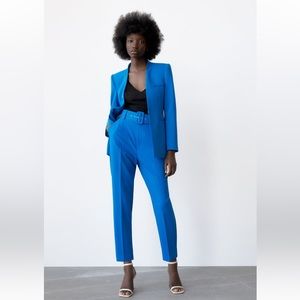 ZARA Blue Pants with fabric colored belt